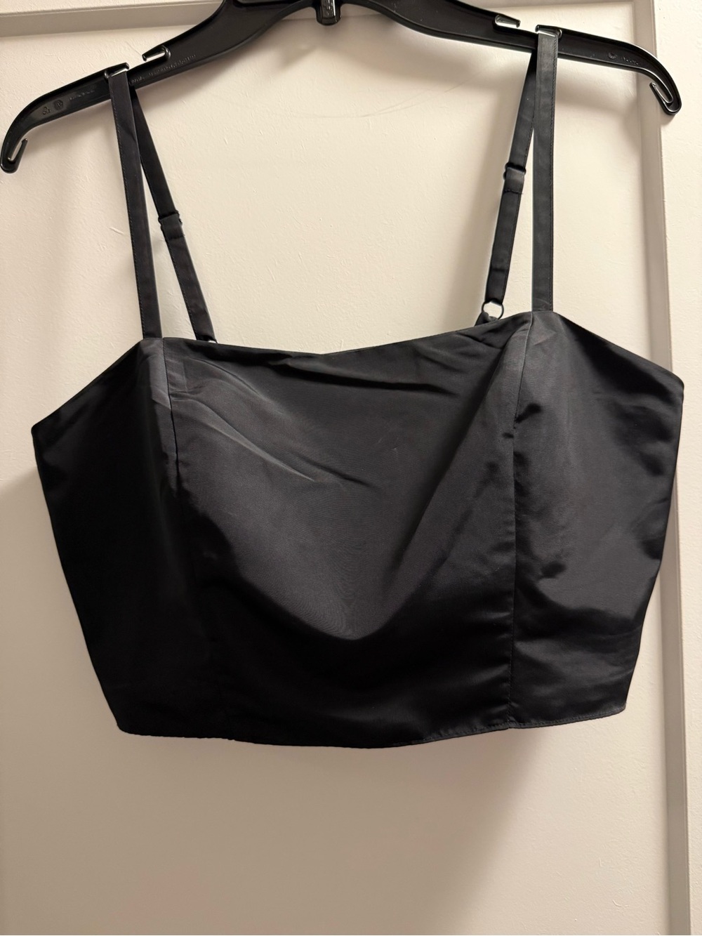 Old Navy Thee Occasion Drop Black Satin Crop Cami Top